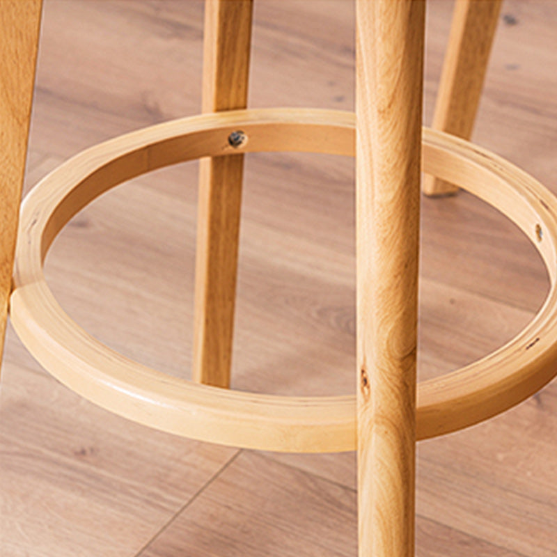 Scandinavian Dessert Shop Beech Stool Matte Finish Upholstered Bar Stools Clearhalo 'Bar Furniture' 'Bar Stools' 'bar_stools' 'Furniture' 'furniture_bar_stools' 'Kitchen & Dining Furniture' 5044464