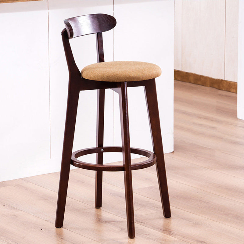 Scandinavian Dessert Shop Beech Stool Matte Finish Upholstered Bar Stools Clearhalo 'Bar Furniture' 'Bar Stools' 'bar_stools' 'Furniture' 'furniture_bar_stools' 'Kitchen & Dining Furniture' 5044466