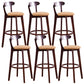 Scandinavian Dessert Shop Beech Stool Matte Finish Upholstered Bar Stools Yellow Set of 6 Clearhalo 'Bar Furniture' 'Bar Stools' 'bar_stools' 'Furniture' 'furniture_bar_stools' 'Kitchen & Dining Furniture' 5044468