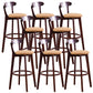 Scandinavian Dessert Shop Beech Stool Matte Finish Upholstered Bar Stools Yellow Set of 8 Clearhalo 'Bar Furniture' 'Bar Stools' 'bar_stools' 'Furniture' 'furniture_bar_stools' 'Kitchen & Dining Furniture' 5044469