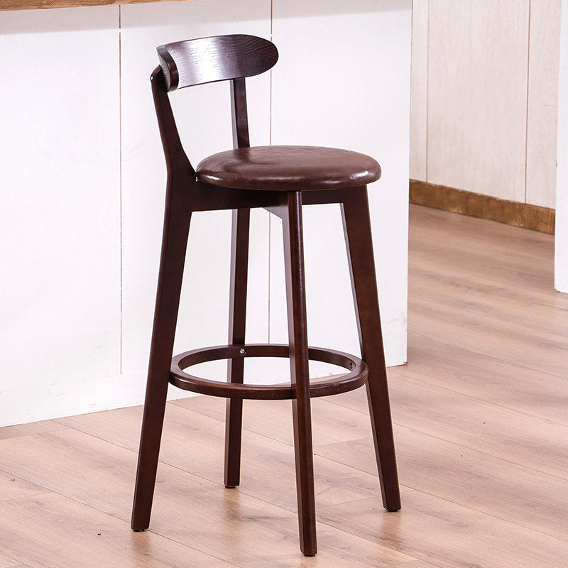 Scandinavian Dessert Shop Beech Stool Matte Finish Upholstered Bar Stools Clearhalo 'Bar Furniture' 'Bar Stools' 'bar_stools' 'Furniture' 'furniture_bar_stools' 'Kitchen & Dining Furniture' 5044470