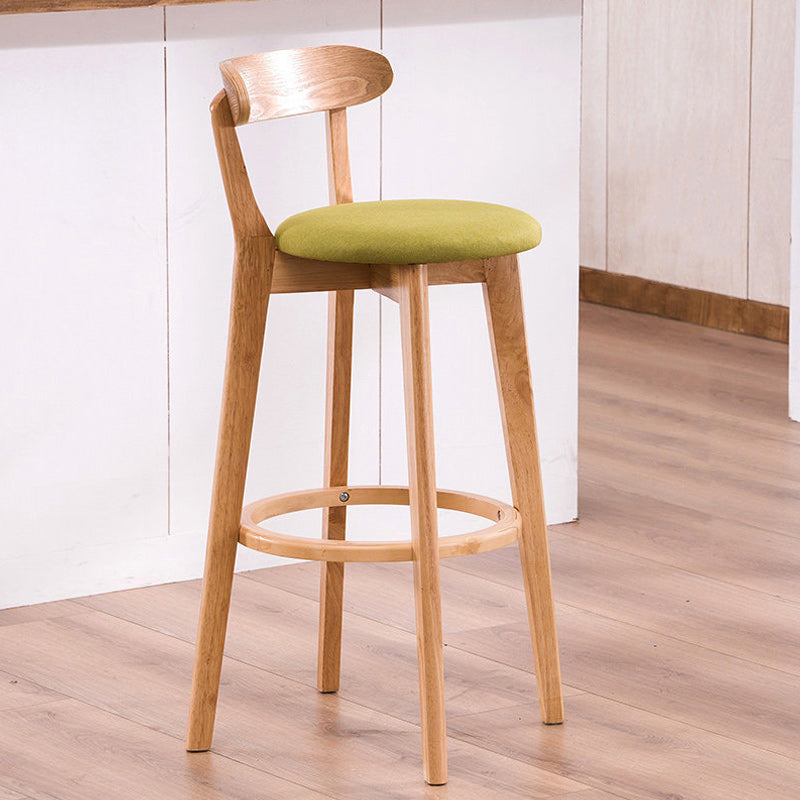 Scandinavian Dessert Shop Beech Stool Matte Finish Upholstered Bar Stools Clearhalo 'Bar Furniture' 'Bar Stools' 'bar_stools' 'Furniture' 'furniture_bar_stools' 'Kitchen & Dining Furniture' 5044475