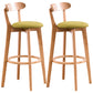 Scandinavian Dessert Shop Beech Stool Matte Finish Upholstered Bar Stools Green Set of 2 Clearhalo 'Bar Furniture' 'Bar Stools' 'bar_stools' 'Furniture' 'furniture_bar_stools' 'Kitchen & Dining Furniture' 5044482