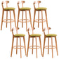 Scandinavian Dessert Shop Beech Stool Matte Finish Upholstered Bar Stools Green Set of 6 Clearhalo 'Bar Furniture' 'Bar Stools' 'bar_stools' 'Furniture' 'furniture_bar_stools' 'Kitchen & Dining Furniture' 5044484