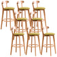 Scandinavian Dessert Shop Beech Stool Matte Finish Upholstered Bar Stools Green Set of 8 Clearhalo 'Bar Furniture' 'Bar Stools' 'bar_stools' 'Furniture' 'furniture_bar_stools' 'Kitchen & Dining Furniture' 5044485