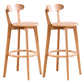 Scandinavian Dessert Shop Beech Stool Matte Finish Upholstered Bar Stools Wood Set of 2 Clearhalo 'Bar Furniture' 'Bar Stools' 'bar_stools' 'Furniture' 'furniture_bar_stools' 'Kitchen & Dining Furniture' 5044486
