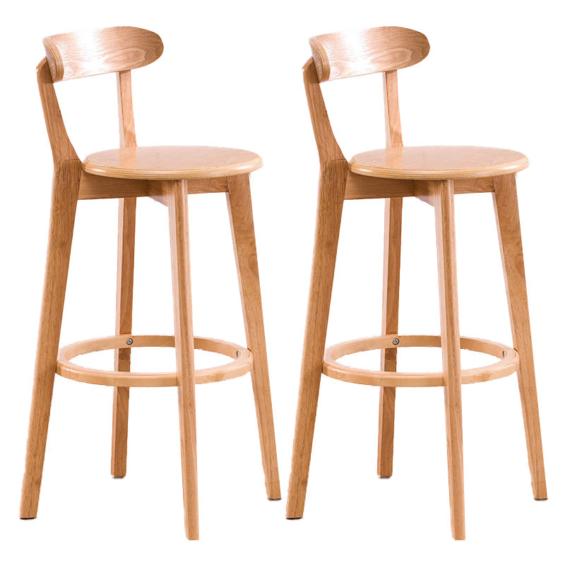 Scandinavian Dessert Shop Beech Stool Matte Finish Upholstered Bar Stools Wood Set of 2 Clearhalo 'Bar Furniture' 'Bar Stools' 'bar_stools' 'Furniture' 'furniture_bar_stools' 'Kitchen & Dining Furniture' 5044486