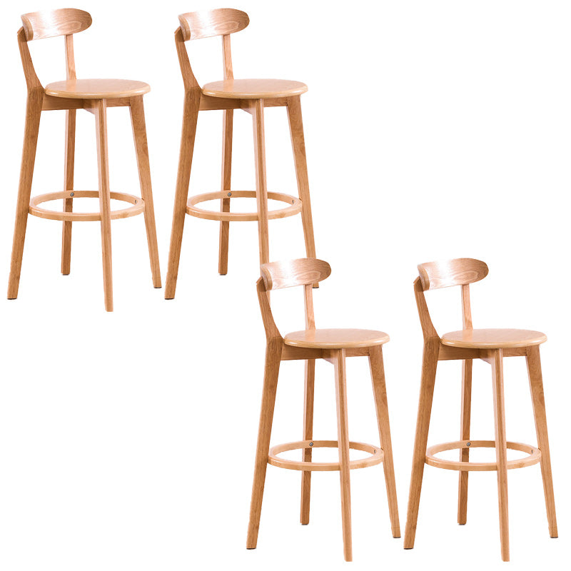Scandinavian Dessert Shop Beech Stool Matte Finish Upholstered Bar Stools Wood Set of 4 Clearhalo 'Bar Furniture' 'Bar Stools' 'bar_stools' 'Furniture' 'furniture_bar_stools' 'Kitchen & Dining Furniture' 5044487