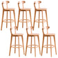Scandinavian Dessert Shop Beech Stool Matte Finish Upholstered Bar Stools Wood Set of 6 Clearhalo 'Bar Furniture' 'Bar Stools' 'bar_stools' 'Furniture' 'furniture_bar_stools' 'Kitchen & Dining Furniture' 5044488