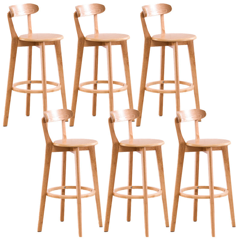 Scandinavian Dessert Shop Beech Stool Matte Finish Upholstered Bar Stools Wood Set of 6 Clearhalo 'Bar Furniture' 'Bar Stools' 'bar_stools' 'Furniture' 'furniture_bar_stools' 'Kitchen & Dining Furniture' 5044488