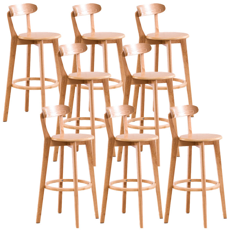 Scandinavian Dessert Shop Beech Stool Matte Finish Upholstered Bar Stools Wood Set of 8 Clearhalo 'Bar Furniture' 'Bar Stools' 'bar_stools' 'Furniture' 'furniture_bar_stools' 'Kitchen & Dining Furniture' 5044489