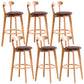 Scandinavian Dessert Shop Beech Stool Matte Finish Upholstered Bar Stools Light Brown Set of 6 Clearhalo 'Bar Furniture' 'Bar Stools' 'bar_stools' 'Furniture' 'furniture_bar_stools' 'Kitchen & Dining Furniture' 5044492
