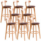 Scandinavian Dessert Shop Beech Stool Matte Finish Upholstered Bar Stools Light Brown Set of 8 Clearhalo 'Bar Furniture' 'Bar Stools' 'bar_stools' 'Furniture' 'furniture_bar_stools' 'Kitchen & Dining Furniture' 5044493