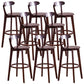 Scandinavian Dessert Shop Beech Stool Matte Finish Upholstered Bar Stools Walnut Set of 8 Clearhalo 'Bar Furniture' 'Bar Stools' 'bar_stools' 'Furniture' 'furniture_bar_stools' 'Kitchen & Dining Furniture' 5044497