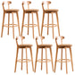 Scandinavian Dessert Shop Beech Stool Matte Finish Upholstered Bar Stools Natural Wood Yellow Set of 6 Clearhalo 'Bar Furniture' 'Bar Stools' 'bar_stools' 'Furniture' 'furniture_bar_stools' 'Kitchen & Dining Furniture' 5044504