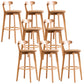 Scandinavian Dessert Shop Beech Stool Matte Finish Upholstered Bar Stools Natural Wood Yellow Set of 8 Clearhalo 'Bar Furniture' 'Bar Stools' 'bar_stools' 'Furniture' 'furniture_bar_stools' 'Kitchen & Dining Furniture' 5044505
