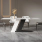 Modern Stainless Steel Dinette Set 1/2/5/7 Pieces Sintered Stone Top Dining Table Set 5 Pieces: Black Table, 4 Chairs Clearhalo 'Dining Room Sets' 'Dining Tables & Seating' 'dining_room_set' 'furn' 'furn_dining_room_set' 'Furniture' 'furniture_dining_room_set' 'Kitchen & Dining Furniture' 5044511