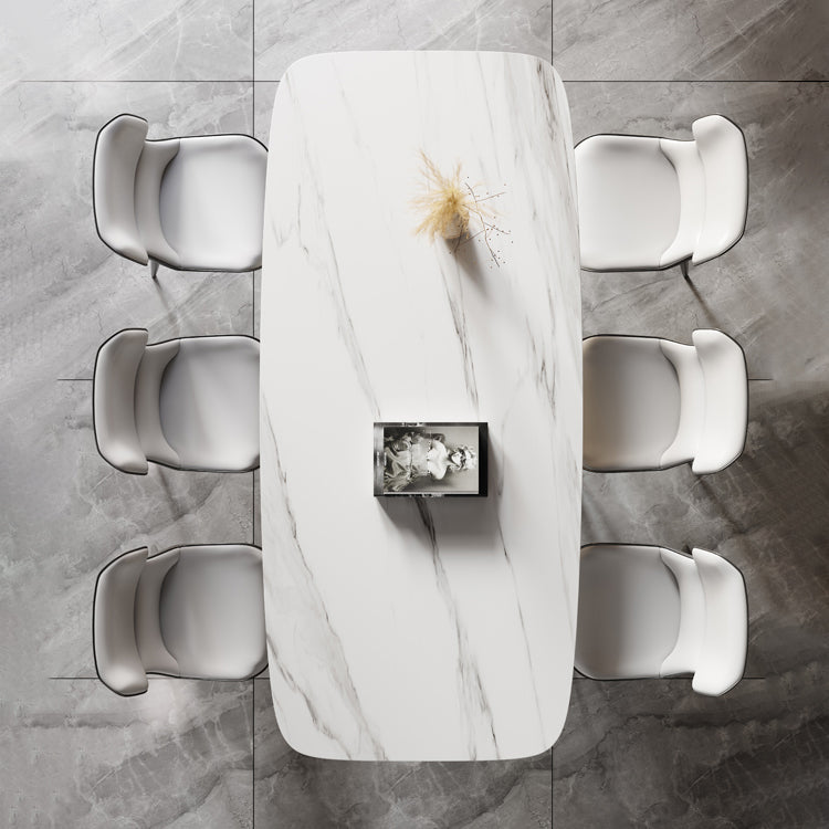 Modern Stainless Steel Dinette Set 1/2/5/7 Pieces Sintered Stone Top Dining Table Set Clearhalo 'Dining Room Sets' 'Dining Tables & Seating' 'dining_room_set' 'furn' 'furn_dining_room_set' 'Furniture' 'furniture_dining_room_set' 'Kitchen & Dining Furniture' 5044521