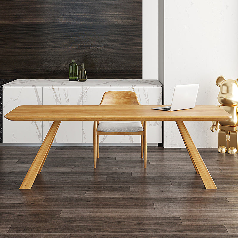 Modern Ash Wood Dinette Set 1/2/4 Pieces Rectangle Beige Dining Table Set 2 Pieces: Table, 1 Chair Clearhalo 'Dining Room Sets' 'Dining Tables & Seating' 'dining_room_set' 'furn' 'furn_dining_room_set' 'Furniture' 'furniture_dining_room_set' 'Kitchen & Dining Furniture' 5044533