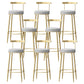 Glam Style Backrest Counter Stool Iron Cafe Bar Stool with Velvet Cushion and Pedal Gray 8 Piece Set Clearhalo 'Bar Furniture' 'Bar Stools' 'bar_stools' 'furn' 'furn_bar_stools' 'Furniture' 'furniture_bar_stools' 'Kitchen & Dining Furniture' 5044655