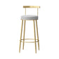 Glam Style Backrest Counter Stool Iron Cafe Bar Stool with Velvet Cushion and Pedal Clearhalo 'Bar Furniture' 'Bar Stools' 'bar_stools' 'furn' 'furn_bar_stools' 'Furniture' 'furniture_bar_stools' 'Kitchen & Dining Furniture' 5044656