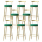Glam Style Backrest Counter Stool Iron Cafe Bar Stool with Velvet Cushion and Pedal Green 8 Piece Set Clearhalo 'Bar Furniture' 'Bar Stools' 'bar_stools' 'furn' 'furn_bar_stools' 'Furniture' 'furniture_bar_stools' 'Kitchen & Dining Furniture' 5044662