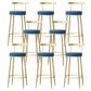 Glam Style Backrest Counter Stool Iron Cafe Bar Stool with Velvet Cushion and Pedal Blue 8 Piece Set Clearhalo 'Bar Furniture' 'Bar Stools' 'bar_stools' 'furn' 'furn_bar_stools' 'Furniture' 'furniture_bar_stools' 'Kitchen & Dining Furniture' 5044667