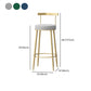 Glam Style Backrest Counter Stool Iron Cafe Bar Stool with Velvet Cushion and Pedal Clearhalo 'Bar Furniture' 'Bar Stools' 'bar_stools' 'furn' 'furn_bar_stools' 'Furniture' 'furniture_bar_stools' 'Kitchen & Dining Furniture' 5044668