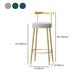 Glam Style Backrest Counter Stool Iron Cafe Bar Stool with Velvet Cushion and Pedal Clearhalo 'Bar Furniture' 'Bar Stools' 'bar_stools' 'furn' 'furn_bar_stools' 'Furniture' 'furniture_bar_stools' 'Kitchen & Dining Furniture' 5044671