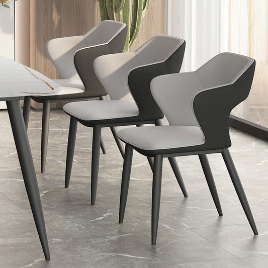 Metal Contemporary Dining Chair with Arms Matte Finish Open Back Dining Side Chair Clearhalo 'Dining Chairs' 'Dining Tables & Seating' 'dining_chair' 'furn' 'furn_dining_chair' 'Furniture' 'furniture_dining_chair' 'Kitchen & Dining Furniture' 5044743
