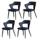 Metal Contemporary Dining Chair with Arms Matte Finish Open Back Dining Side Chair Blue Leather 4 Piece Set Clearhalo 'Dining Chairs' 'Dining Tables & Seating' 'dining_chair' 'furn' 'furn_dining_chair' 'Furniture' 'furniture_dining_chair' 'Kitchen & Dining Furniture' 5044744