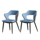 Metal Contemporary Dining Chair with Arms Matte Finish Open Back Dining Side Chair Blue Faux Leather 2 Piece Set Clearhalo 'Dining Chairs' 'Dining Tables & Seating' 'dining_chair' 'furn' 'furn_dining_chair' 'Furniture' 'furniture_dining_chair' 'Kitchen & Dining Furniture' 5044747