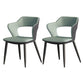 Metal Contemporary Dining Chair with Arms Matte Finish Open Back Dining Side Chair Green Faux Leather 2 Piece Set Clearhalo 'Dining Chairs' 'Dining Tables & Seating' 'dining_chair' 'furn' 'furn_dining_chair' 'Furniture' 'furniture_dining_chair' 'Kitchen & Dining Furniture' 5044754