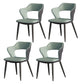 Metal Contemporary Dining Chair with Arms Matte Finish Open Back Dining Side Chair Green Faux Leather 4 Piece Set Clearhalo 'Dining Chairs' 'Dining Tables & Seating' 'dining_chair' 'furn' 'furn_dining_chair' 'Furniture' 'furniture_dining_chair' 'Kitchen & Dining Furniture' 5044756