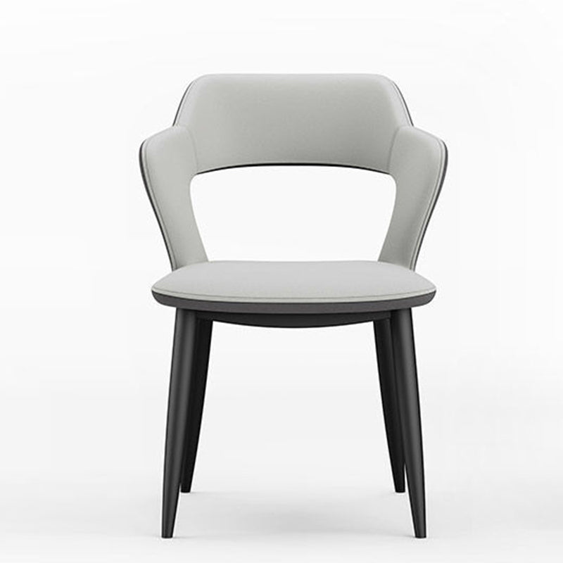 Metal Contemporary Dining Chair with Arms Matte Finish Open Back Dining Side Chair Clearhalo 'Dining Chairs' 'Dining Tables & Seating' 'dining_chair' 'furn' 'furn_dining_chair' 'Furniture' 'furniture_dining_chair' 'Kitchen & Dining Furniture' 5044757