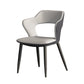 Metal Contemporary Dining Chair with Arms Matte Finish Open Back Dining Side Chair Grey Faux Leather 1 Piece Clearhalo 'Dining Chairs' 'Dining Tables & Seating' 'dining_chair' 'furn' 'furn_dining_chair' 'Furniture' 'furniture_dining_chair' 'Kitchen & Dining Furniture' 5044758