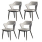 Metal Contemporary Dining Chair with Arms Matte Finish Open Back Dining Side Chair Grey Faux Leather 4 Piece Set Clearhalo 'Dining Chairs' 'Dining Tables & Seating' 'dining_chair' 'furn' 'furn_dining_chair' 'Furniture' 'furniture_dining_chair' 'Kitchen & Dining Furniture' 5044762