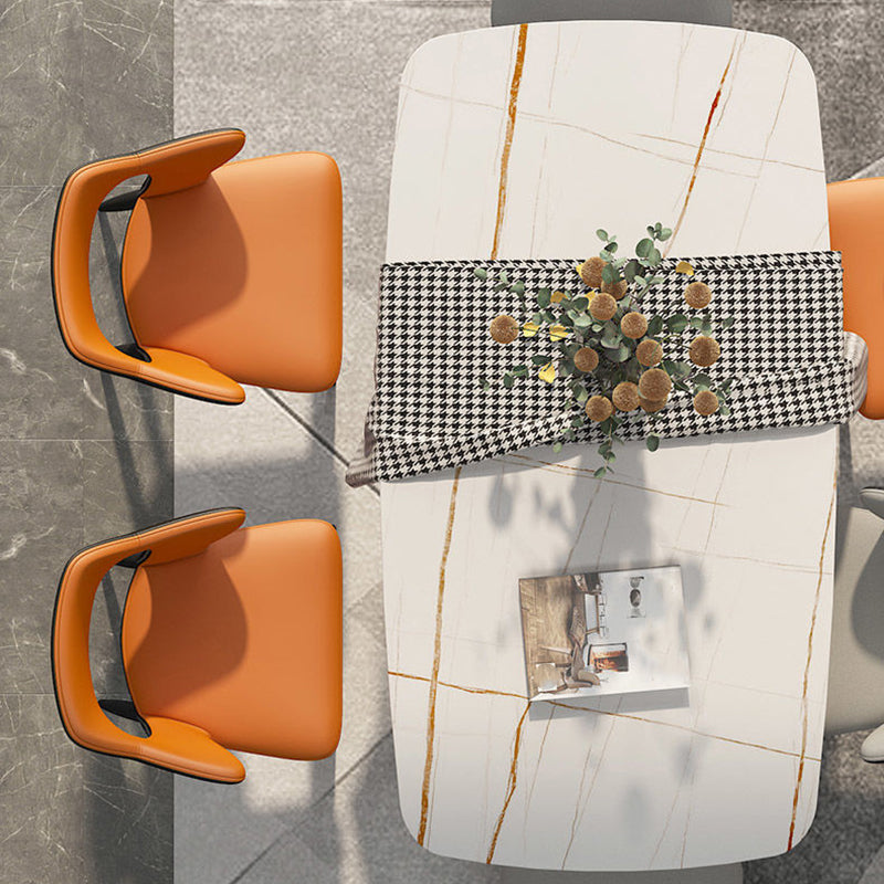 Metal Contemporary Dining Chair with Arms Matte Finish Open Back Dining Side Chair Clearhalo 'Dining Chairs' 'Dining Tables & Seating' 'dining_chair' 'furn' 'furn_dining_chair' 'Furniture' 'furniture_dining_chair' 'Kitchen & Dining Furniture' 5044764