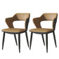 Metal Contemporary Dining Chair with Arms Matte Finish Open Back Dining Side Chair Coffee 2 Piece Set Clearhalo 'Dining Chairs' 'Dining Tables & Seating' 'dining_chair' 'furn' 'furn_dining_chair' 'Furniture' 'furniture_dining_chair' 'Kitchen & Dining Furniture' 5044773