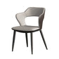 Metal Contemporary Dining Chair with Arms Matte Finish Open Back Dining Side Chair Grey Leather 1 Piece Clearhalo 'Dining Chairs' 'Dining Tables & Seating' 'dining_chair' 'furn' 'furn_dining_chair' 'Furniture' 'furniture_dining_chair' 'Kitchen & Dining Furniture' 5044775