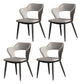 Metal Contemporary Dining Chair with Arms Matte Finish Open Back Dining Side Chair Grey Leather 4 Piece Set Clearhalo 'Dining Chairs' 'Dining Tables & Seating' 'dining_chair' 'furn' 'furn_dining_chair' 'Furniture' 'furniture_dining_chair' 'Kitchen & Dining Furniture' 5044777
