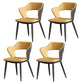 Metal Contemporary Dining Chair with Arms Matte Finish Open Back Dining Side Chair Yellow Faux Leather 4 Piece Set Clearhalo 'Dining Chairs' 'Dining Tables & Seating' 'dining_chair' 'furn' 'furn_dining_chair' 'Furniture' 'furniture_dining_chair' 'Kitchen & Dining Furniture' 5044780