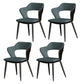 Metal Contemporary Dining Chair with Arms Matte Finish Open Back Dining Side Chair Green Leather 4 Piece Set Clearhalo 'Dining Chairs' 'Dining Tables & Seating' 'dining_chair' 'furn' 'furn_dining_chair' 'Furniture' 'furniture_dining_chair' 'Kitchen & Dining Furniture' 5044783