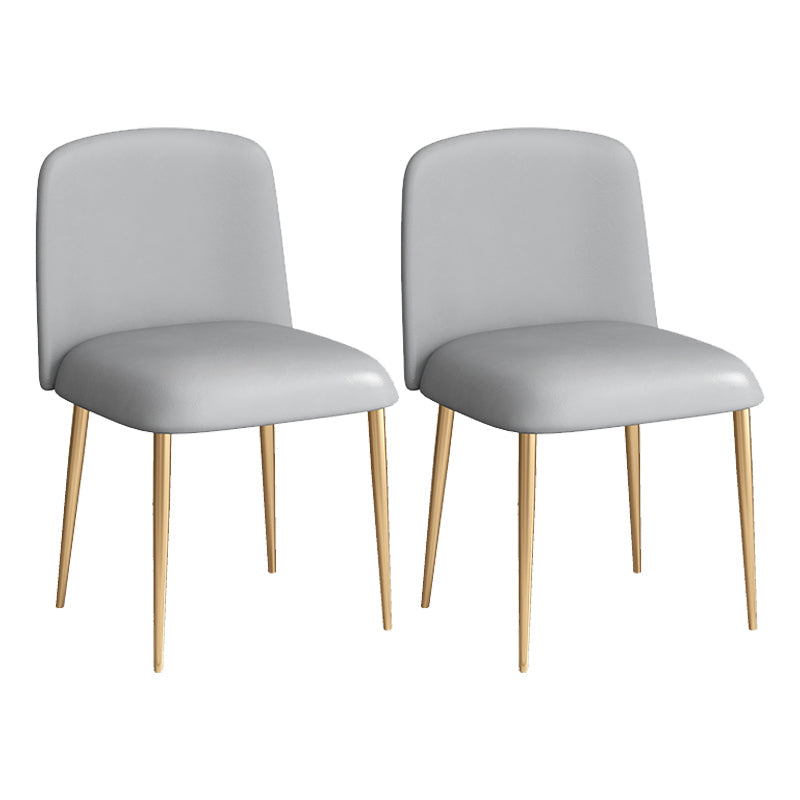 Glam Iron Dinette Set 1/2/5 Pieces Rectangle White Sintered Stone Top Dining Table Set 2 Light Grey Chairs Clearhalo 'Dining Room Sets' 'Dining Tables & Seating' 'dining_room_set' 'furn' 'furn_dining_room_set' 'Furniture' 'furniture_dining_room_set' 'Kitchen & Dining Furniture' 5044786