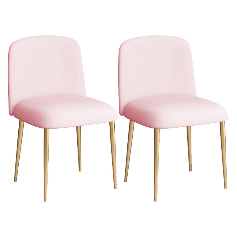 Glam Iron Dinette Set 1/2/5 Pieces Rectangle White Sintered Stone Top Dining Table Set 2 Light Pink Chairs Clearhalo 'Dining Room Sets' 'Dining Tables & Seating' 'dining_room_set' 'furn' 'furn_dining_room_set' 'Furniture' 'furniture_dining_room_set' 'Kitchen & Dining Furniture' 5044788