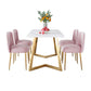Glam Iron Dinette Set 1/2/5 Pieces Rectangle White Sintered Stone Top Dining Table Set Clearhalo 'Dining Room Sets' 'Dining Tables & Seating' 'dining_room_set' 'furn' 'furn_dining_room_set' 'Furniture' 'furniture_dining_room_set' 'Kitchen & Dining Furniture' 5044796