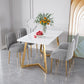 Glam Iron Dinette Set 1/2/5 Pieces Rectangle White Sintered Stone Top Dining Table Set Clearhalo 'Dining Room Sets' 'Dining Tables & Seating' 'dining_room_set' 'furn' 'furn_dining_room_set' 'Furniture' 'furniture_dining_room_set' 'Kitchen & Dining Furniture' 5044799