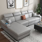 Contemporary Faux Leather/Fabric L-Shape Sofa with Pillow Top Arm Light Gray Clearhalo 'furn' 'furn_sectionals' 'Furniture' 'furniture_sectionals' 'Living Room Furniture' 'Sectionals' 5045407