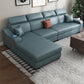 Contemporary Faux Leather/Fabric L-Shape Sofa with Pillow Top Arm Blue Grey Clearhalo 'furn' 'furn_sectionals' 'Furniture' 'furniture_sectionals' 'Living Room Furniture' 'Sectionals' 5045410