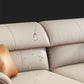 Modern Faux Leather Beige Sofa with Pillow Top Arm for Living Room Clearhalo 'furn' 'furn_sectionals' 'Furniture' 'furniture_sectionals' 'Living Room Furniture' 'Sectionals' 5045429